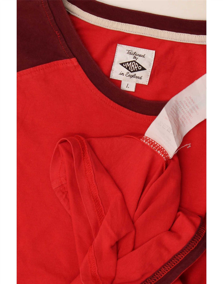 Umbro Herre T-Shirt Top Stor Rød Colourblock