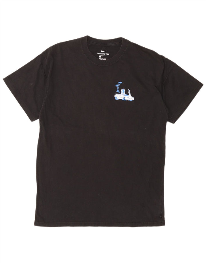 NIKE Grafisk T-shirt top mellem sort bomuld til mænd
