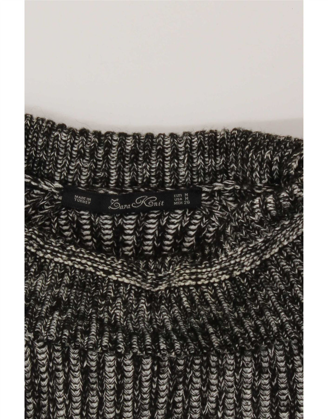 Zara Dame Longline rullehals sweater UK 14 Medium Grey Flecked