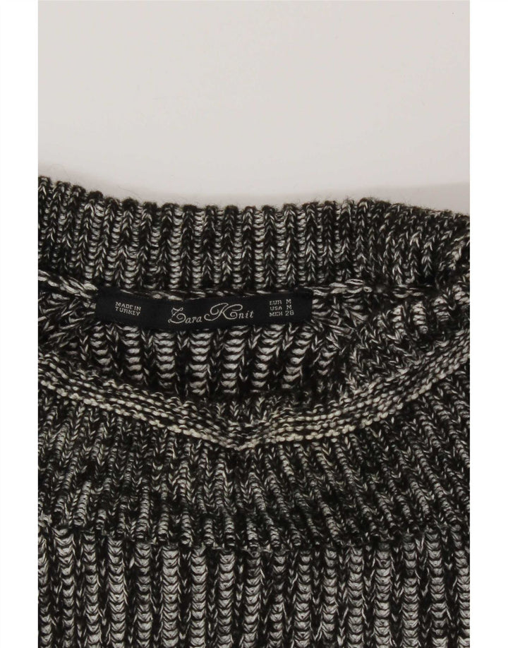 Zara Dame Longline rullehals sweater UK 14 Medium Grey Flecked