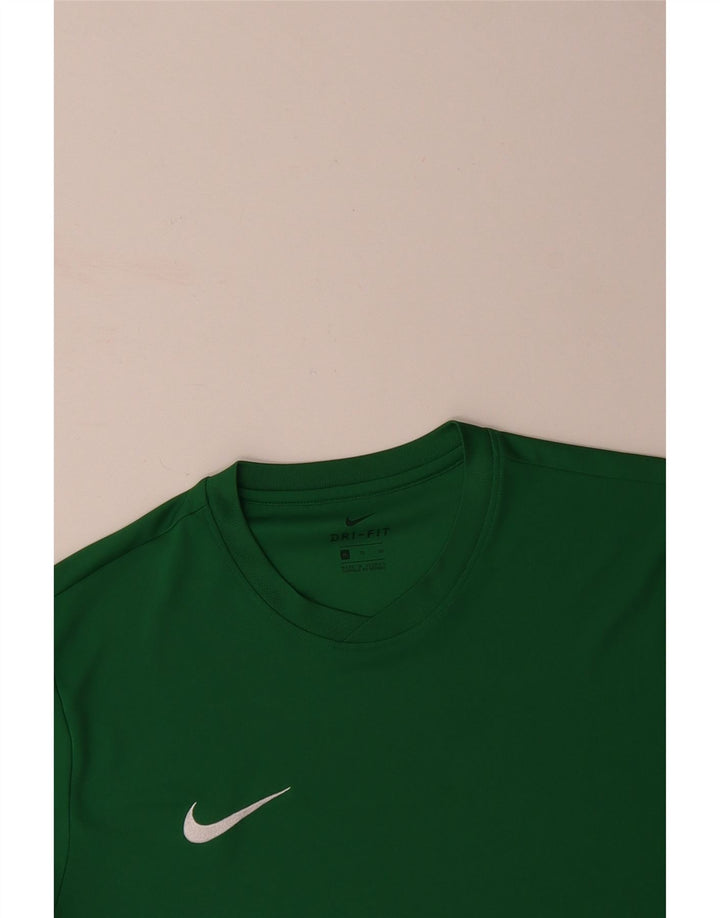 NIKE Mens Dri Fit T-Shirt Top XL Green Polyester