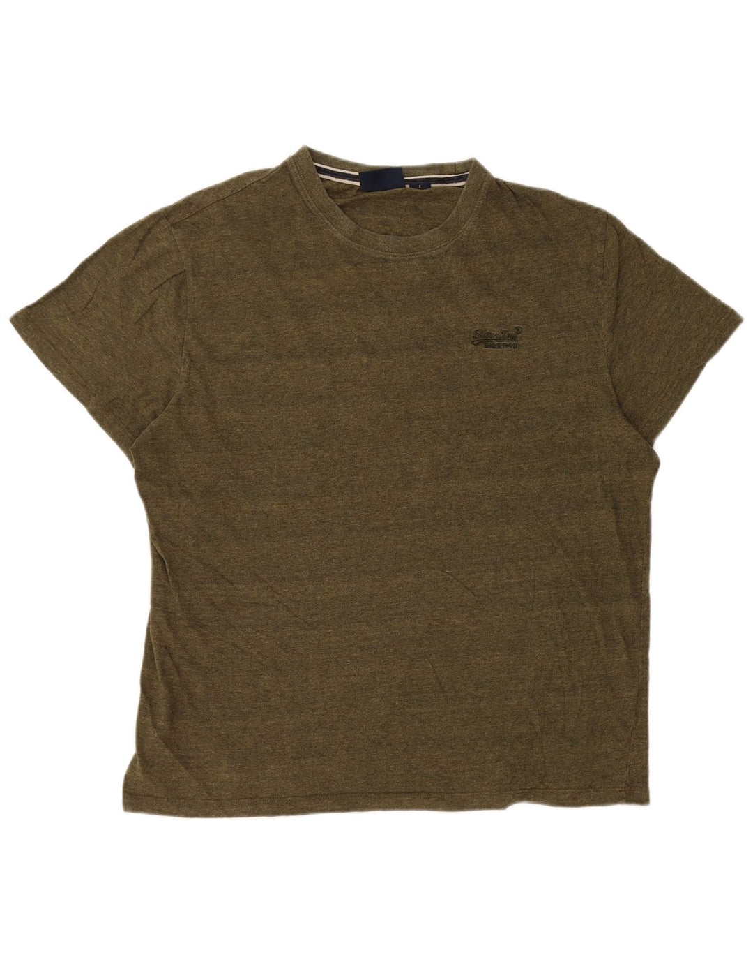 Superdry T-shirt top til mænd 2XL Khaki stribet bomuld