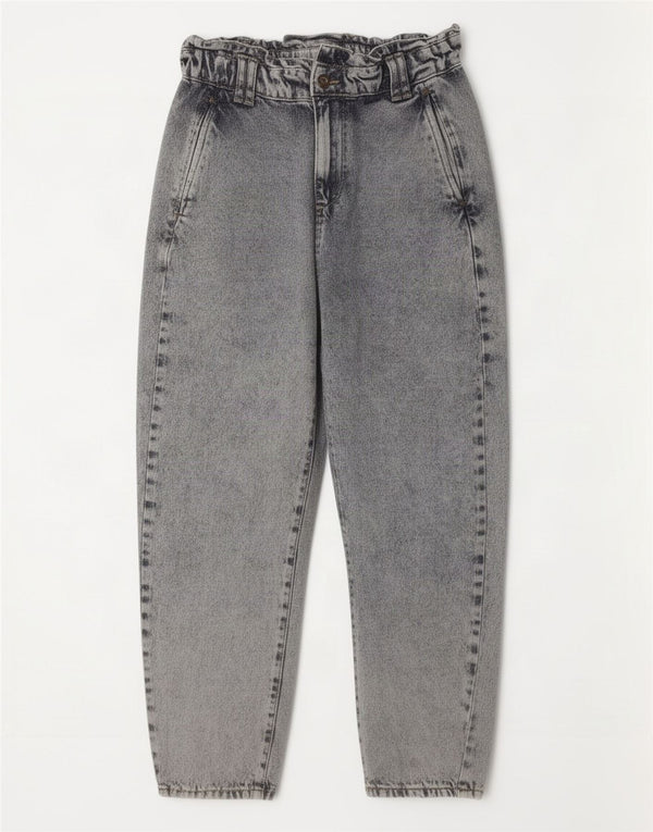 Zara Womens High Waist Tapered Jeans EU 34 2XS W24 L25 Blue Cotton