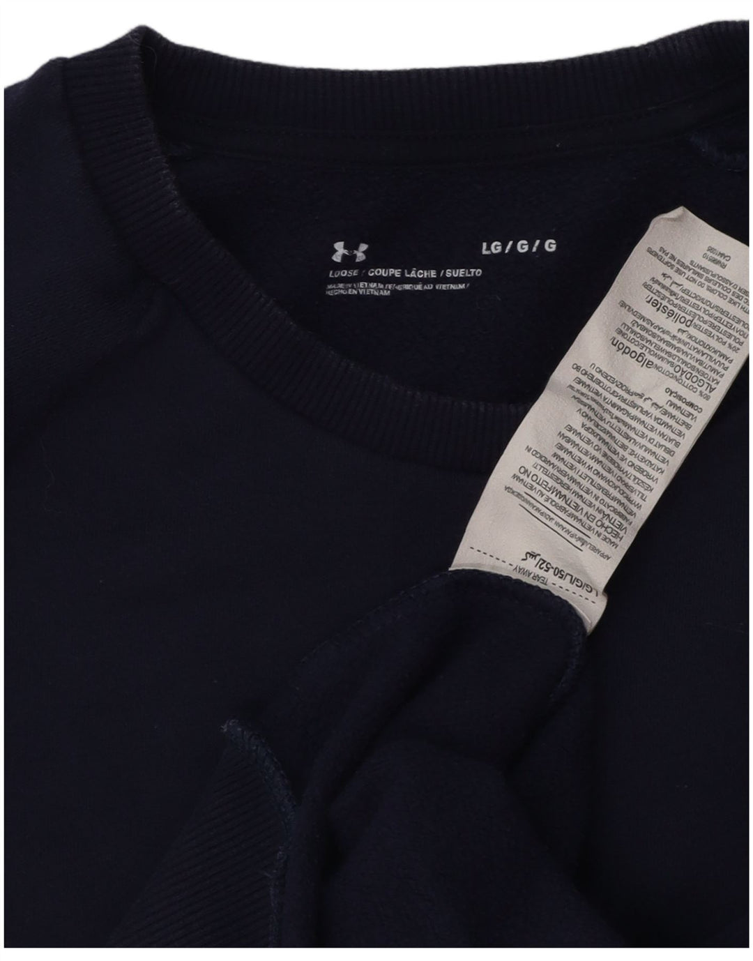 Under Armour Herre Sweatshirt Jumper Stor Marineblå Bomuld