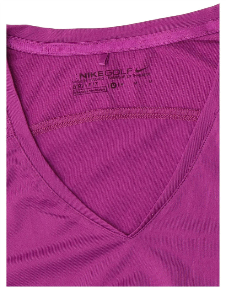 NIKE Dame Dri Fit T-Shirt Top UK 12 Medium Pink