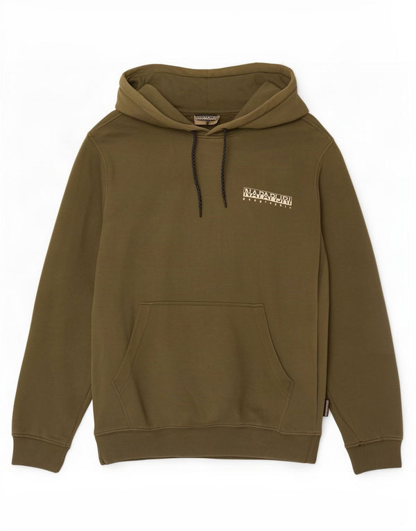 Napapijri Herre Geographic Graphic Hoodie Jumper Medium Khaki Bomuld