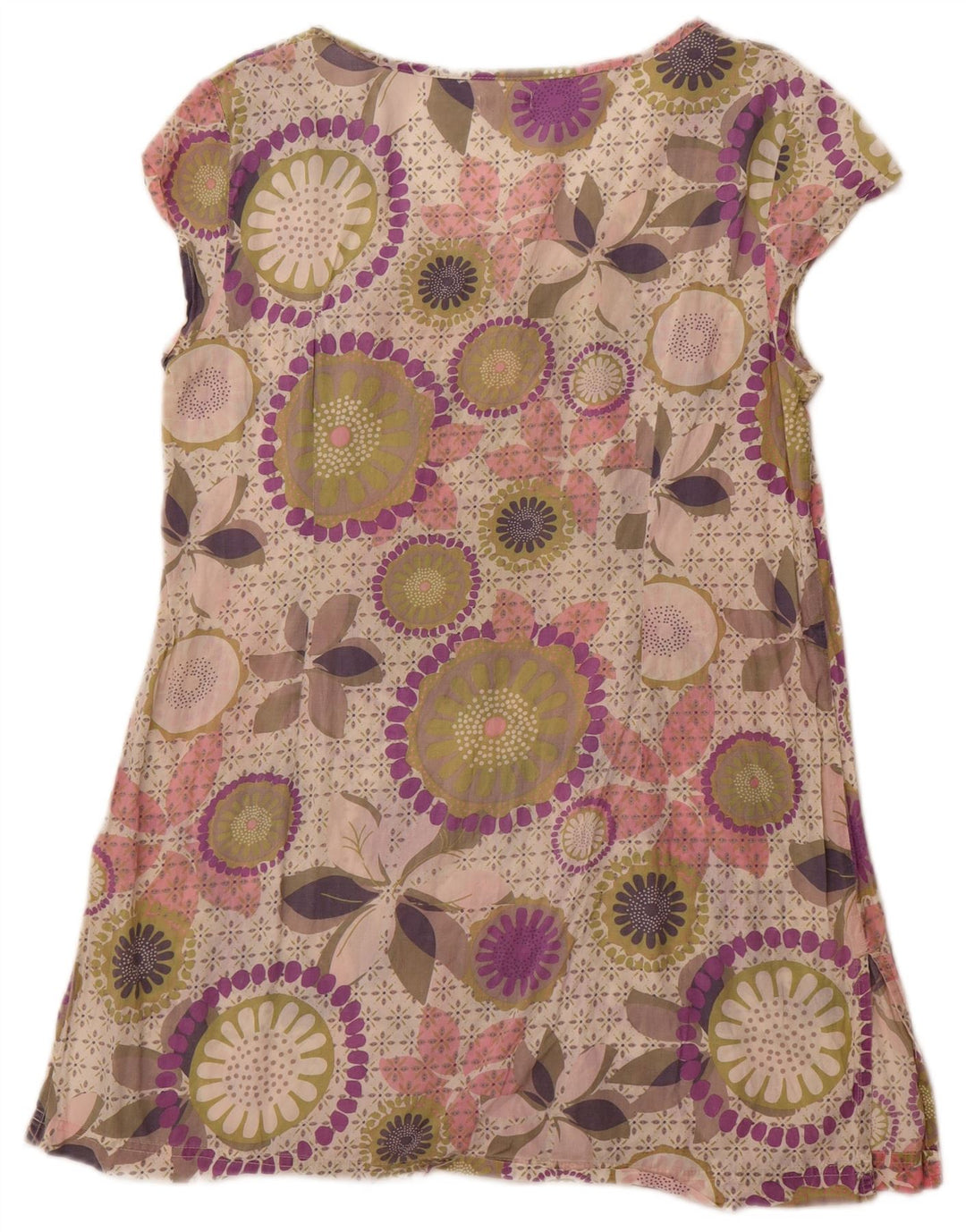 WHITE STUFF Basiskjole til kvinder UK 14 Medium Lilla Blomsterbomuld