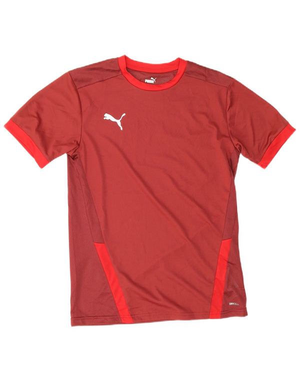 Puma Herre T-Shirt Top Medium Burgundy Colourblock Polyester