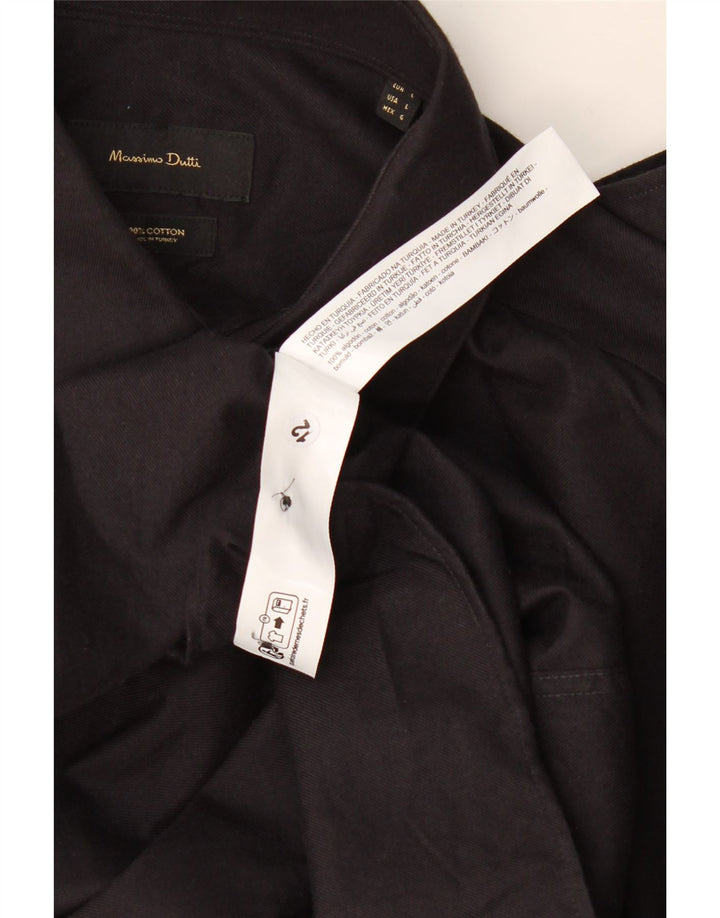 Massimo Dutti Herreskjorte Stor Sort Bomuld