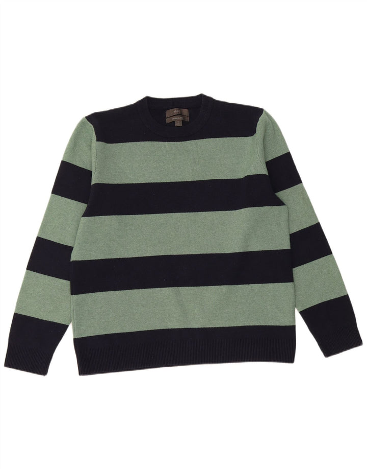 Marks & Spencer Herre sweater med rund hals, stor marineblå stribet