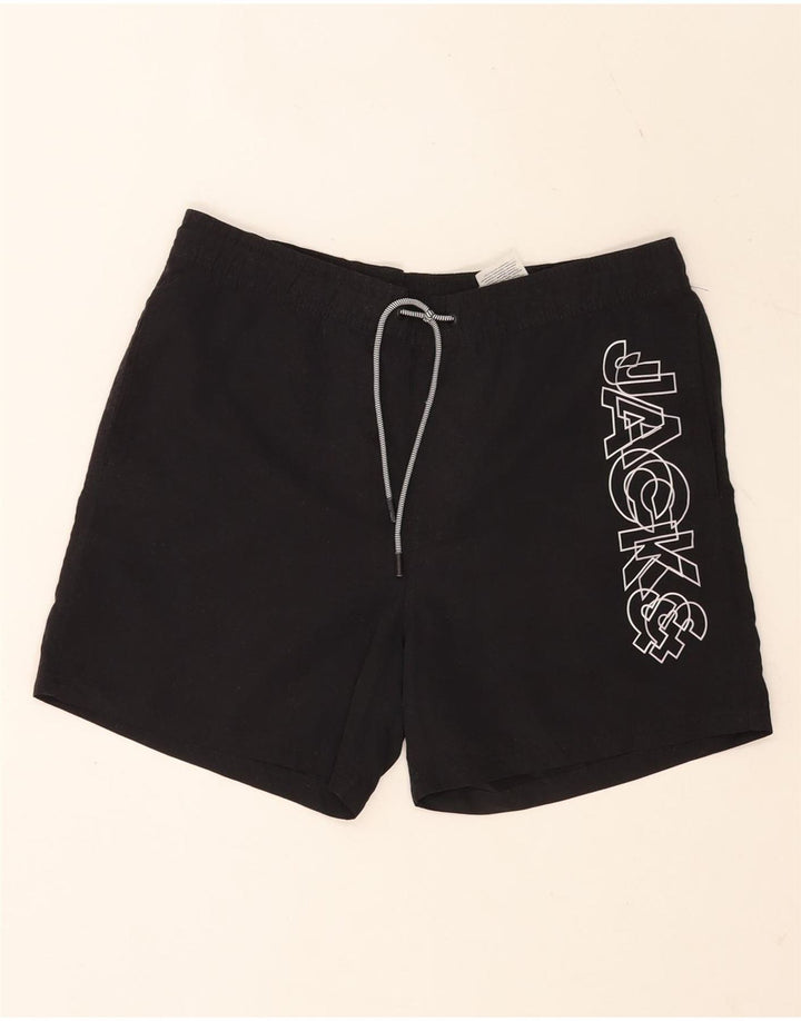Jack & Jones Grafiske badeshorts til mænd mellem sort polyester