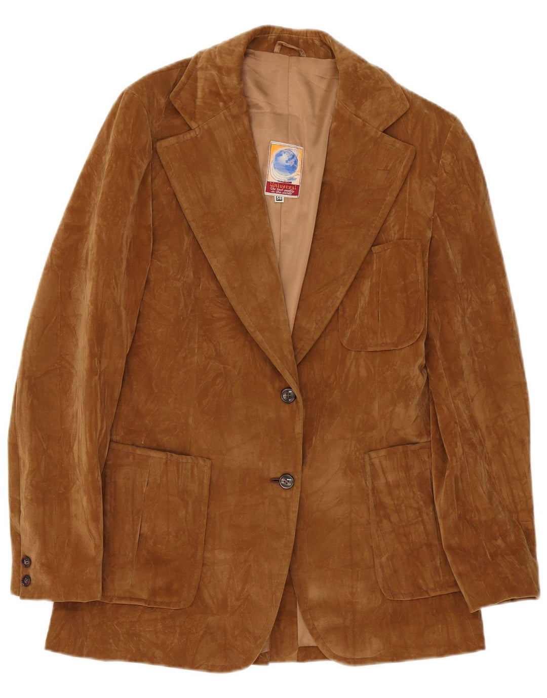 Vintage dame 2-knaps ruskindsblazerjakke EU 38 medium brun