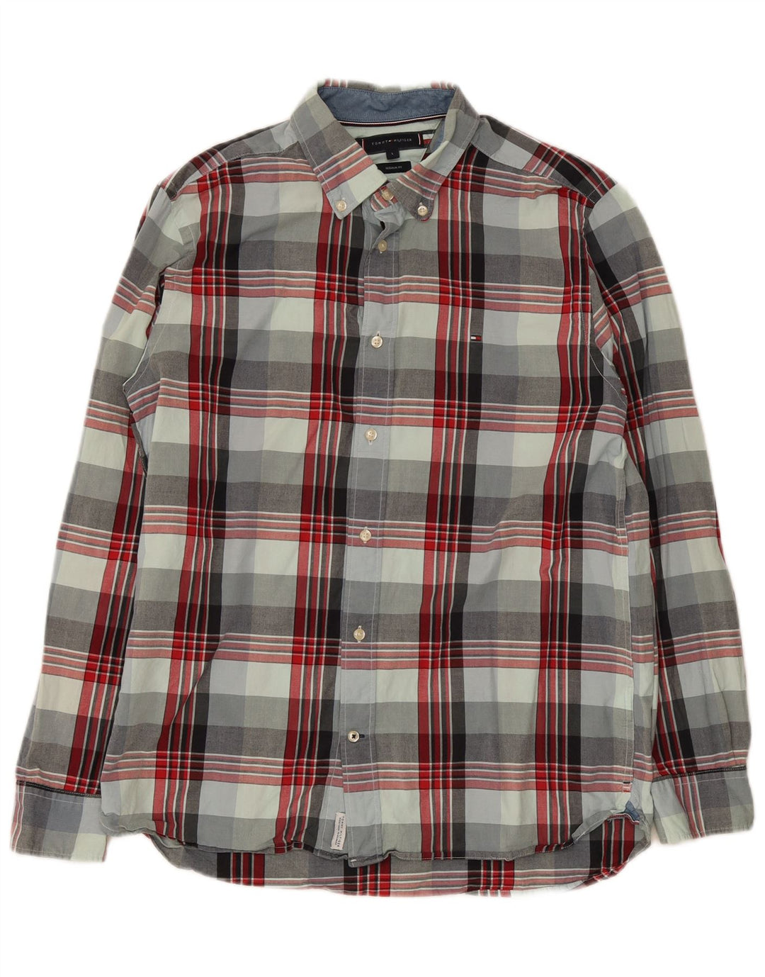 Tommy Hilfiger Herre Regular Fit skjorte Stor flerfarvet ternet bomuld
