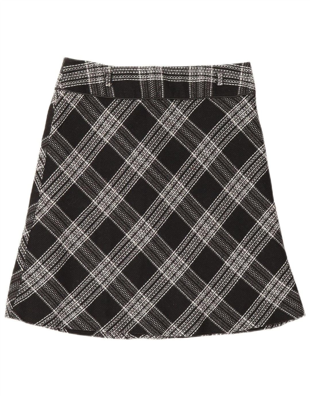 Bay Womens A-Line nederdel UK 12 Medium W30 Black Check Acryl