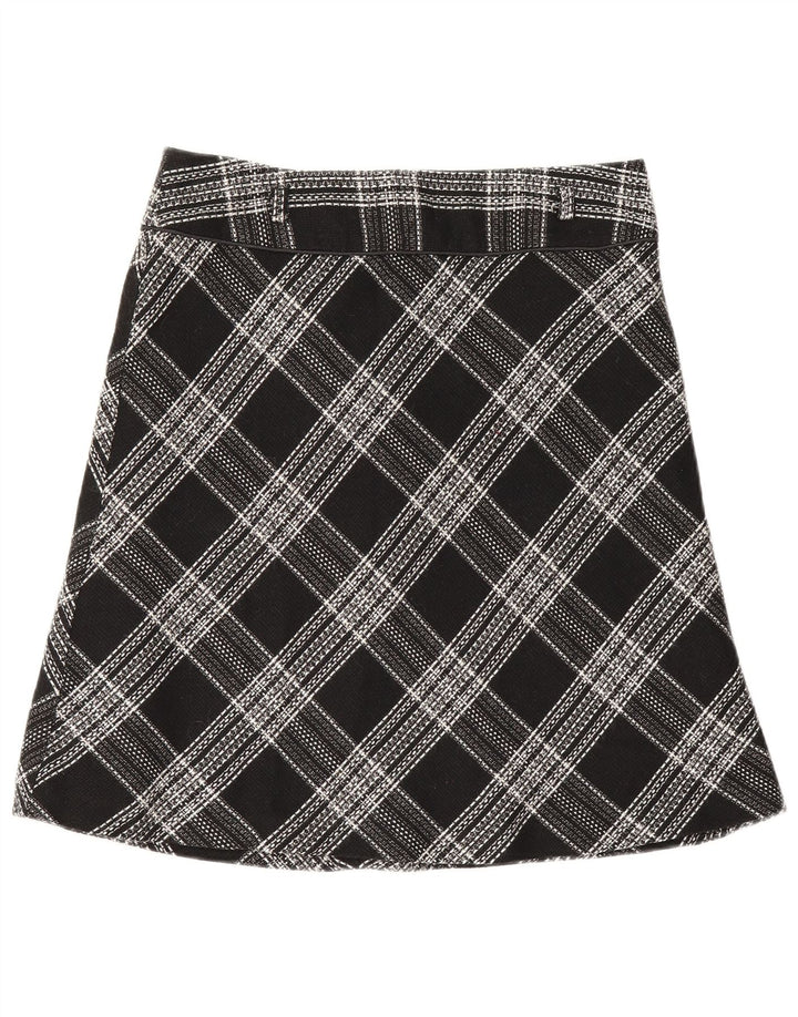 Bay Womens A-Line nederdel UK 12 Medium W30 Black Check Acryl