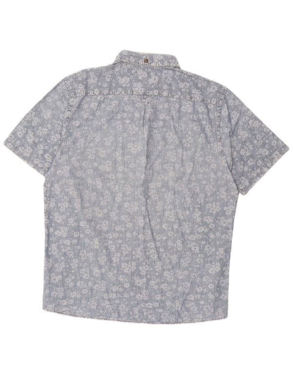 Marlboro Classics Kortærmet Herre Slim Fit Pullover Shirt 2XL Blue Floral