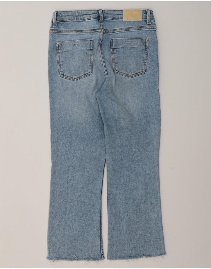 ZARA Dame Crop Bootcut Jeans EU 40 Medium W30 L25 Blå Bomuld