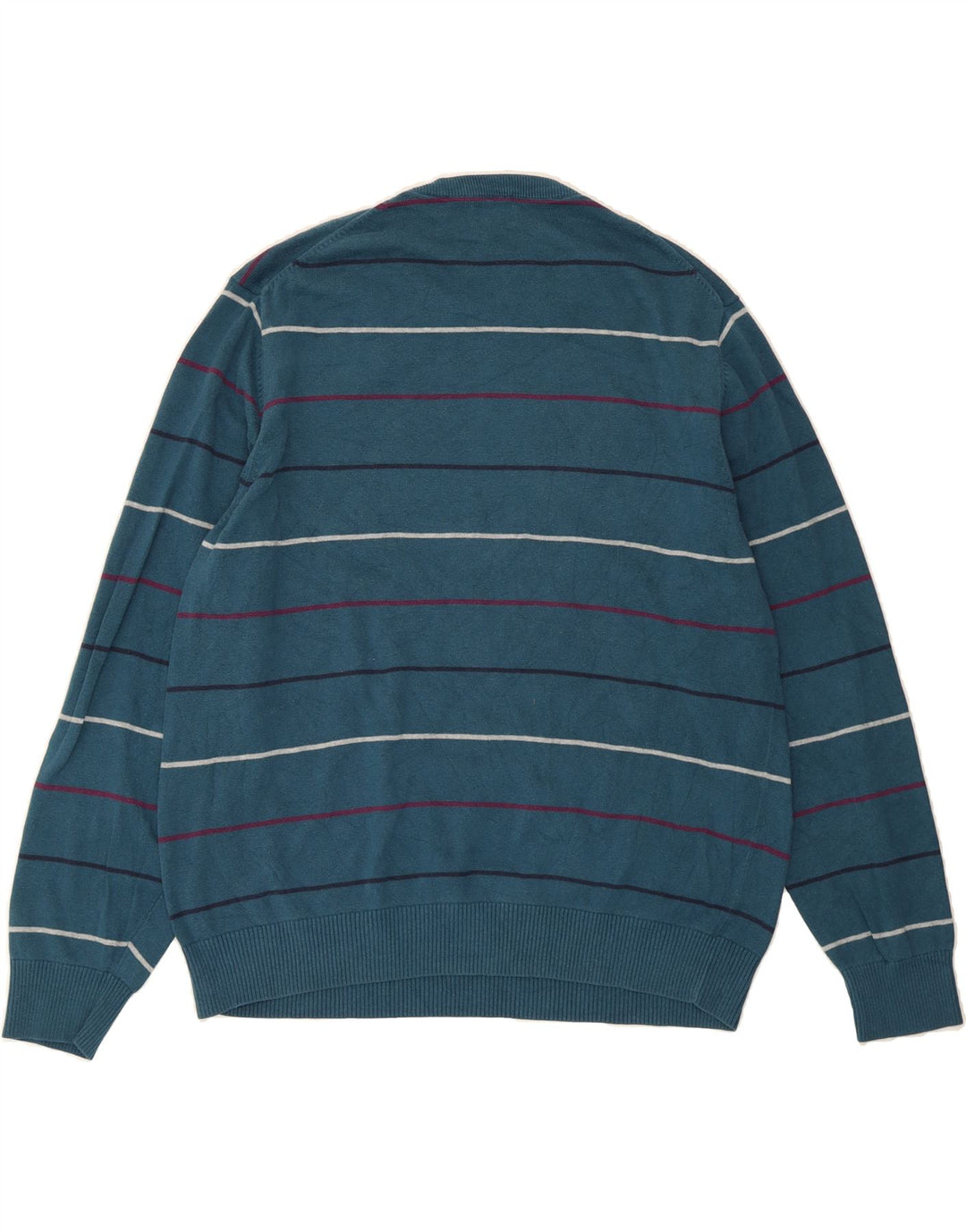 IZOD Mens Crew Neck Jumper Sweater XL Blue Striped Vintage Izod and Second-Hand Izod from Messina Hembry 