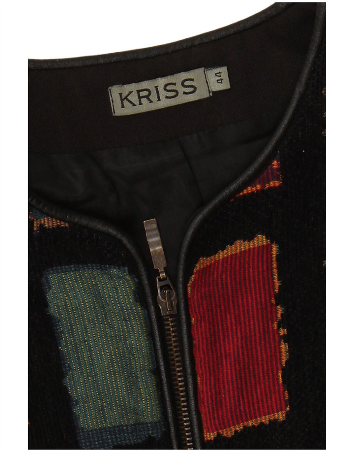 Kriss Dame Gilet IT 44 Medium Sort Geometrisk Bomuld