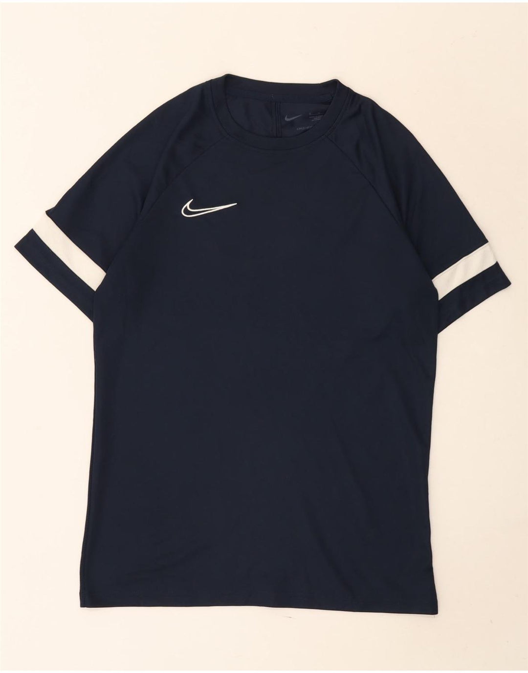 Nike Herre Dri Fit T-shirt Top Medium Navy Blue Colourblock