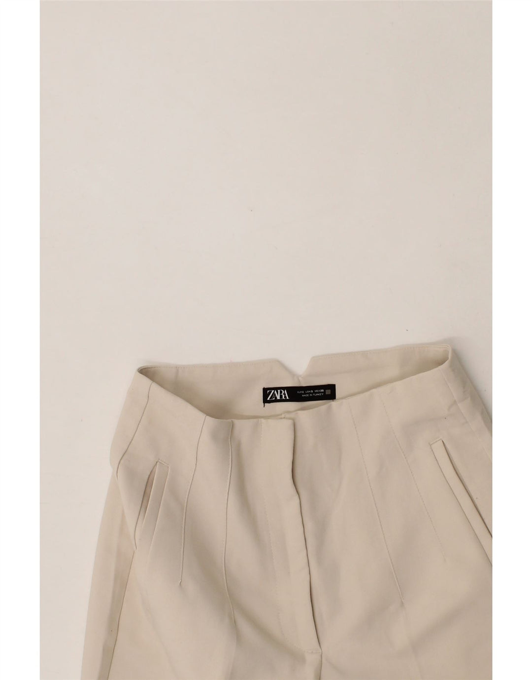 ZARA Womens Tapered Capri Trousers Small W26 L23 Beige Polyester Vintage Zara and Second-Hand Zara from Messina Hembry 