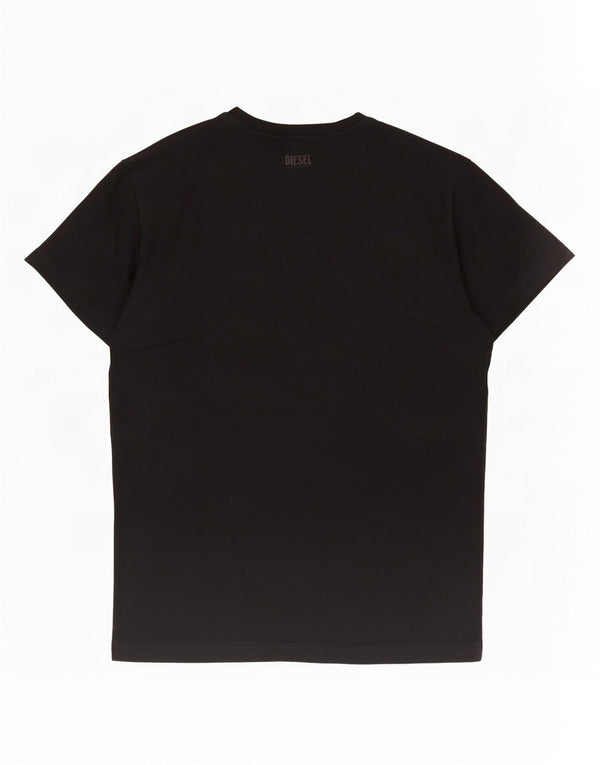 Diesel Herre Grafisk T-Shirt Top 2XL Sort Bomuld
