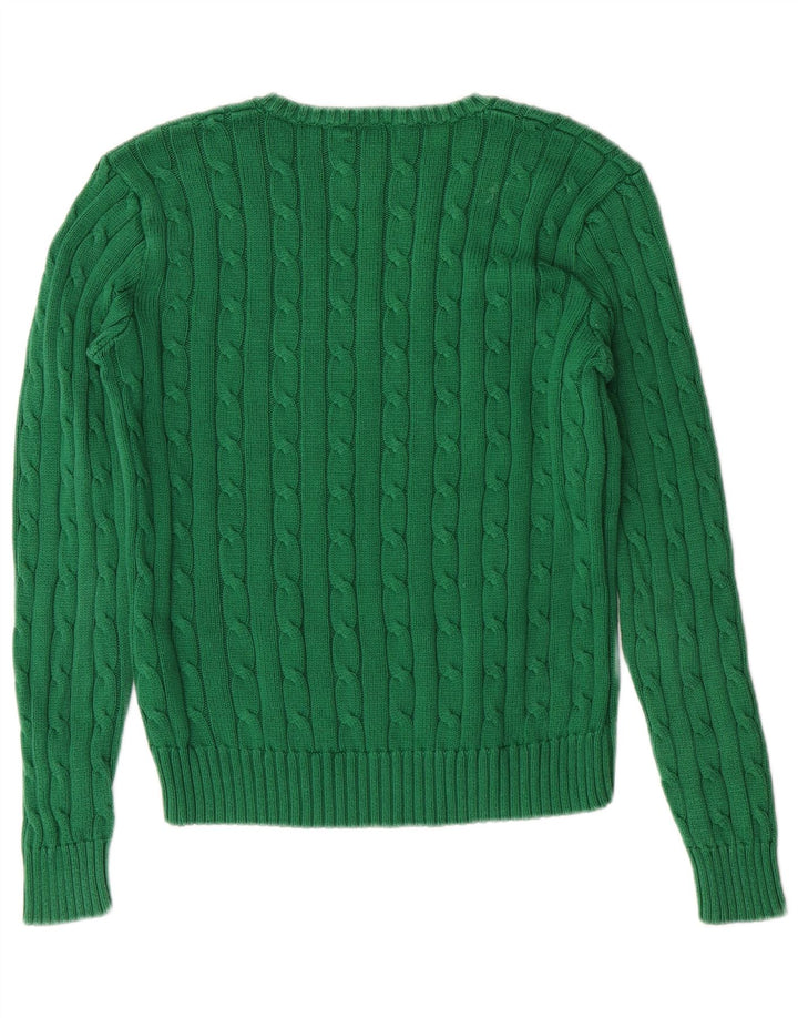 Polo Ralph Lauren Dame V-hals sweater UK 12 Medium Green Classic