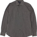 DOCKERS Mens Fitted Shirt Size 15 15 1/2 Medium Grey Check Cotton Vintage Dockers and Second-Hand Dockers from Messina Hembry 