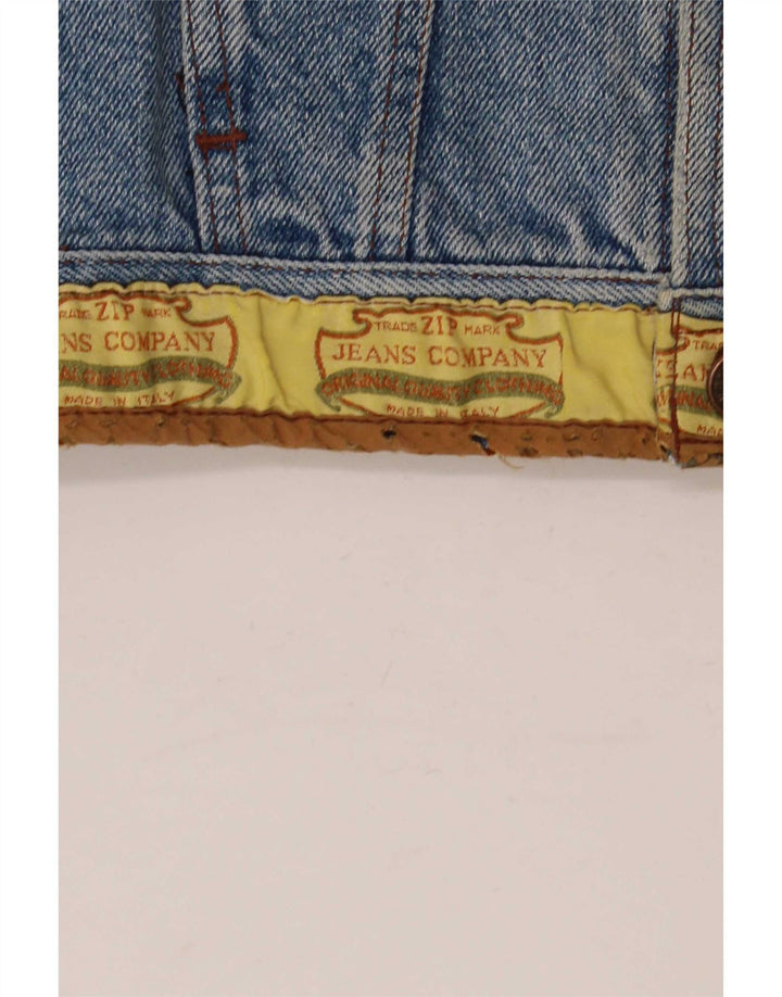 Vintage Herre denimjakke UK 14 Medium Blue Floral