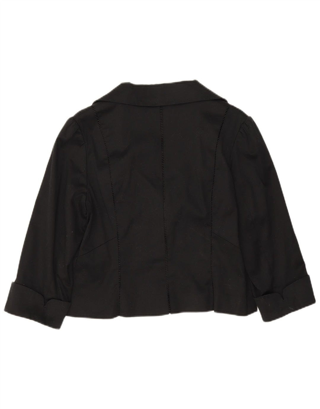 Coast Womens Crop 3/4-ærmet blazerjakke UK 14 Medium Black Bomuld