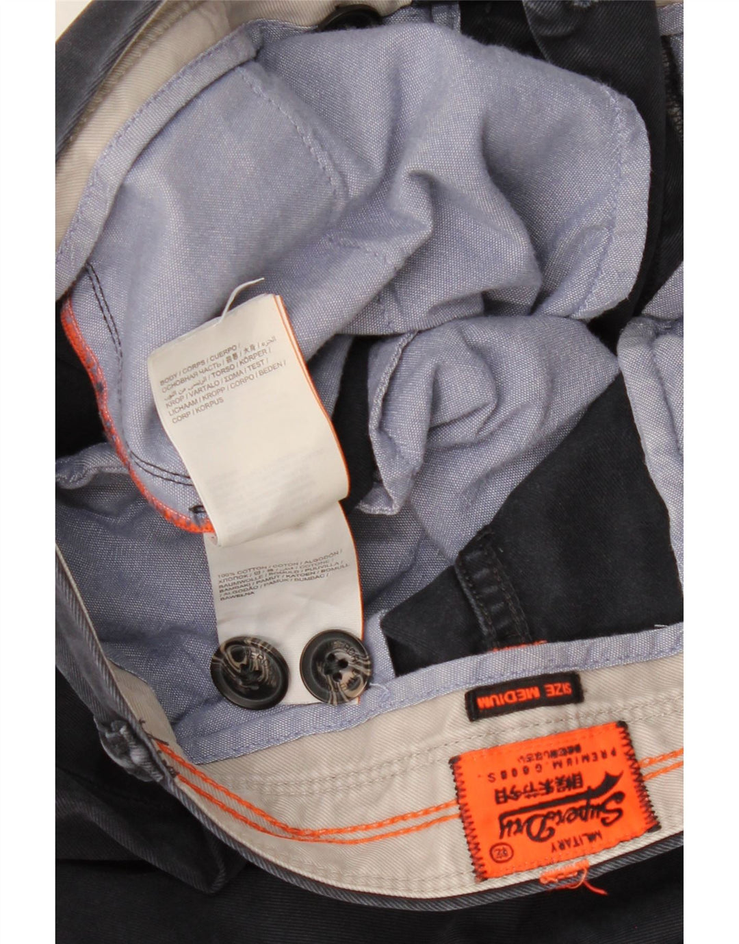 Superdry Herre Slim Fit Chino Bukser Medium W32 L30 Marineblå Bomuld