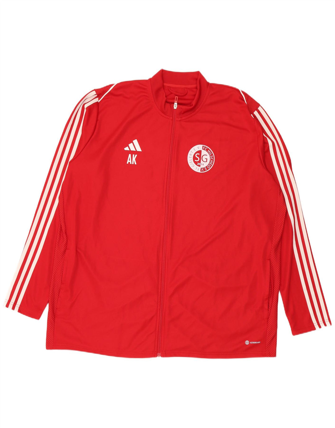 Adidas Herre Aeroready Graphic Tracksuit Top Jakke 3XL Rød Polyester