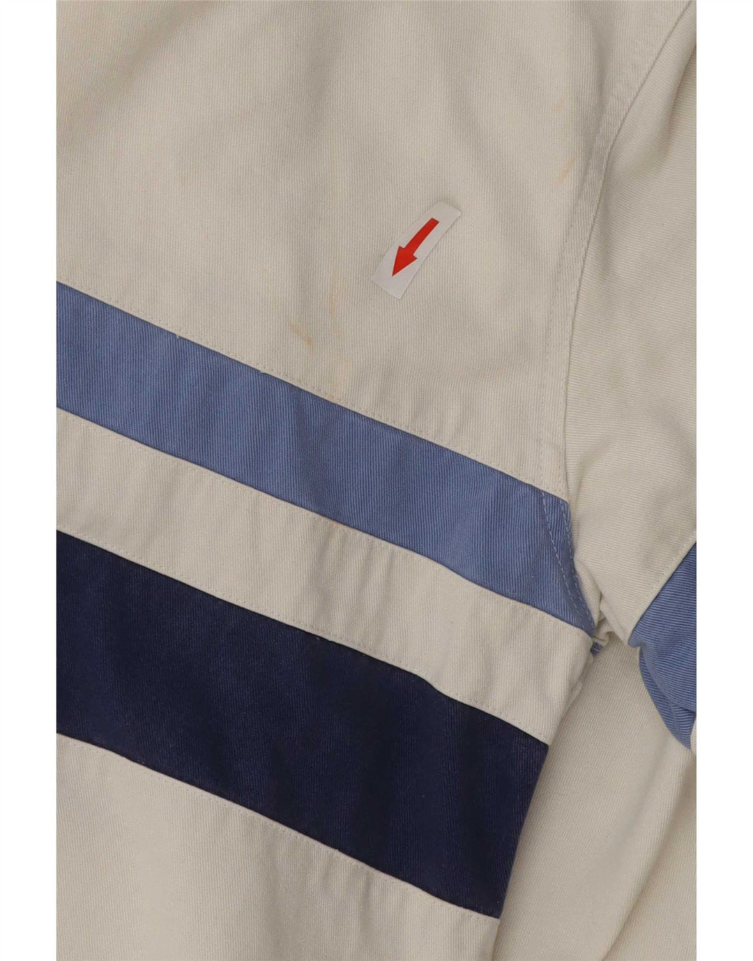 Crew Clothing Herre Pullover Shirt Medium hvid stribet bomuld