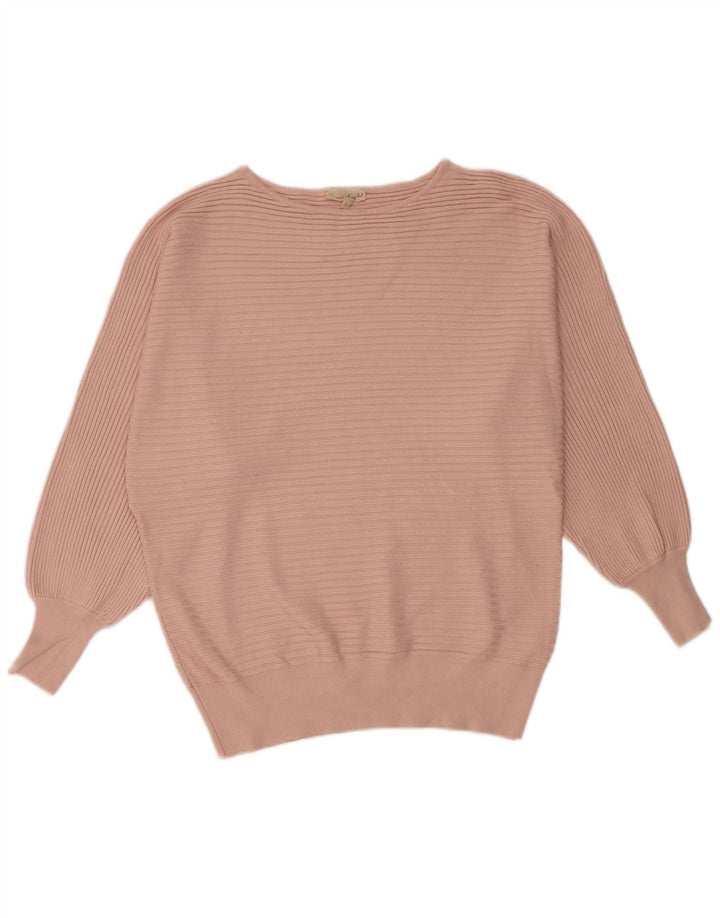 Phase Eight Dame Boat Neck Jumper Sweater UK 14 Medium Pink Viscose