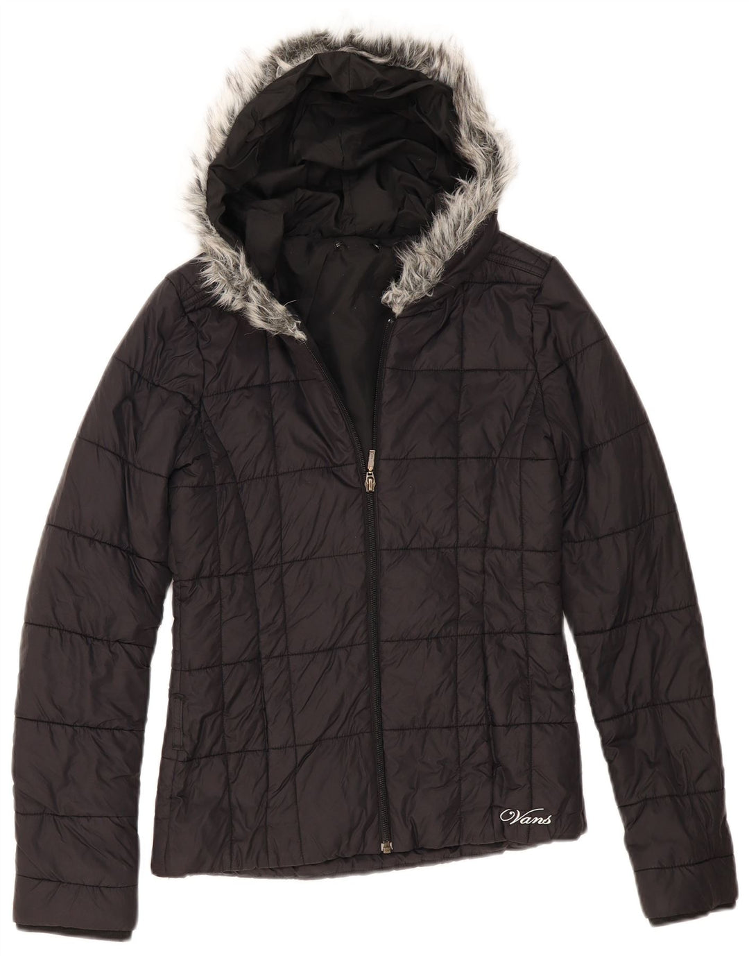 Vans Dame Hætte Polstret Jakke UK 10 Lille Sort