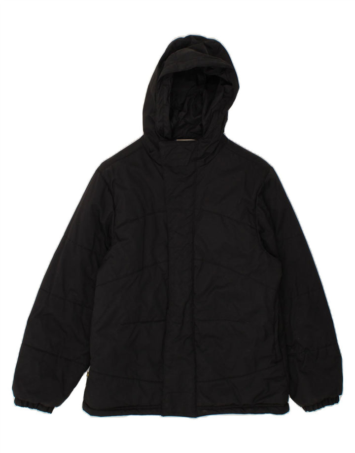 REEBOK Womens Hooded Padded Jacket UK 10 Small Black Polyester Vintage Reebok and Second-Hand Reebok from Messina Hembry 