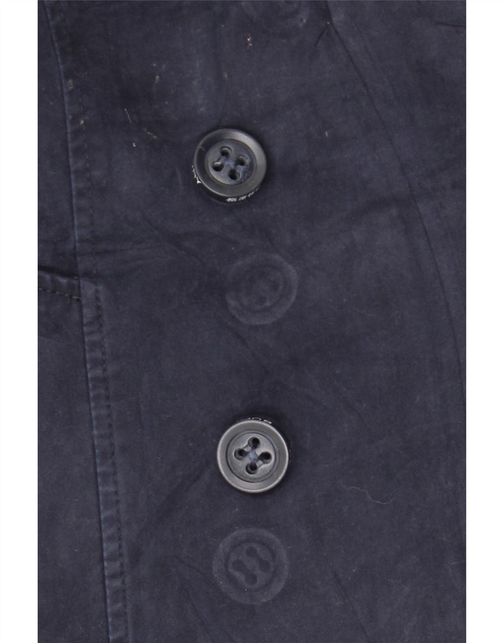 Superdry Womens Pea Coat UK 6 XS marineblå bomuld