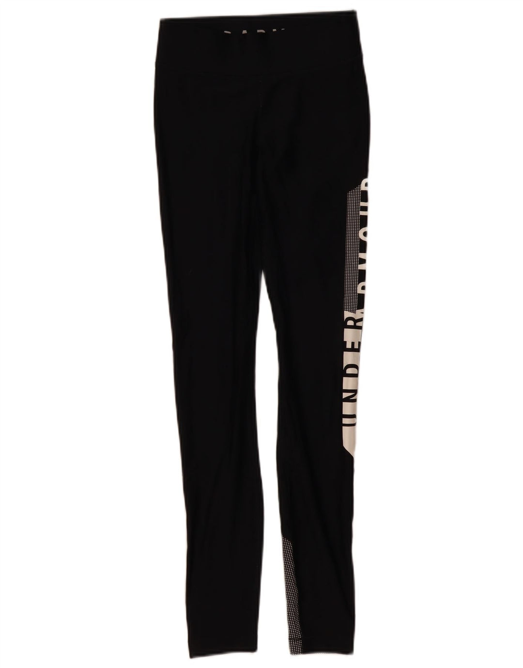 UNDER ARMOUR Dame Heat Gear Grafiske Leggings UK 4 XS Sort