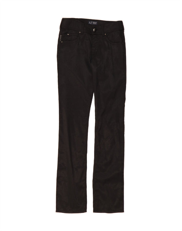 ARMANI Womens Straight Casual Trousers W24 L32 Black Polyester Vintage Armani and Second-Hand Armani from Messina Hembry 