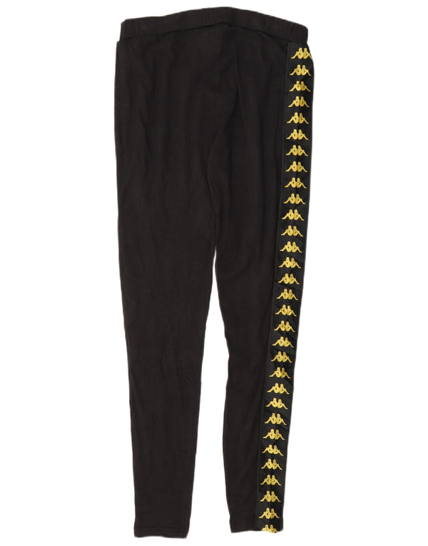 Kappa Dame Grafiske Leggings UK 14 Stor Sort Bomuld