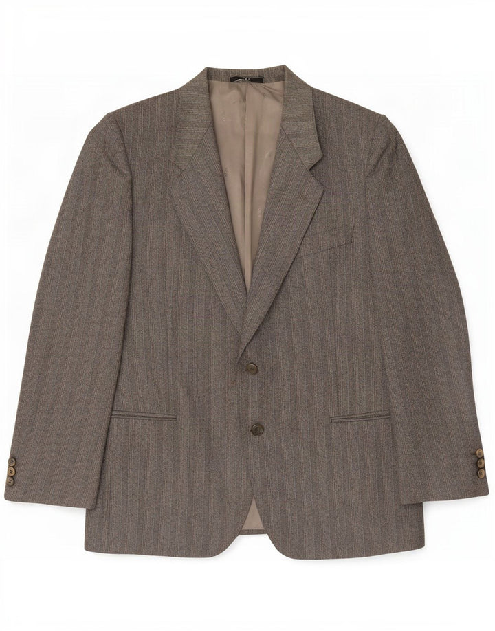 Valentino Herre 2 Button Blazer Jacket UK 38 Medium Grey Herringbone