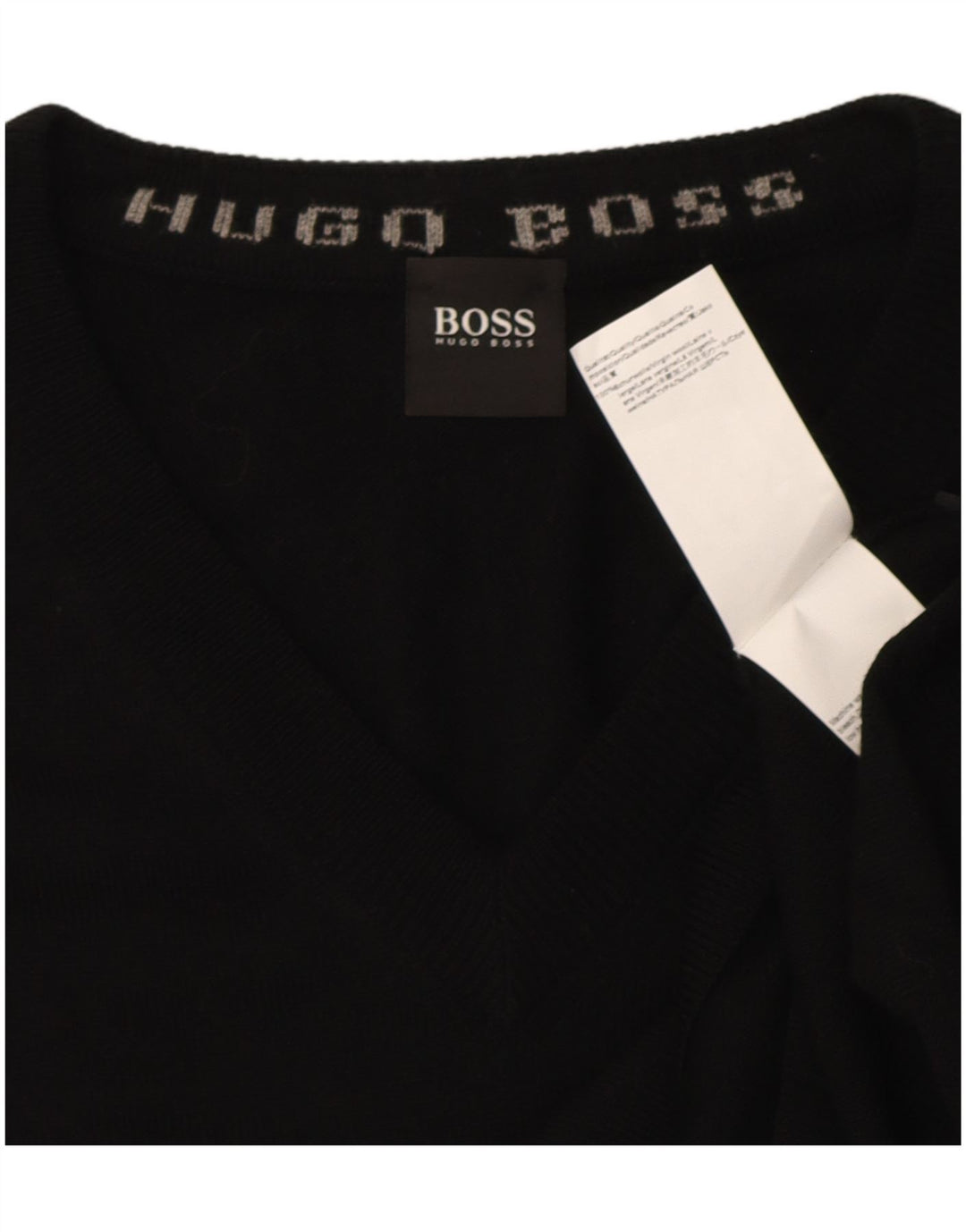 Hugo Boss Herre V-hals sweater Stor sort uld