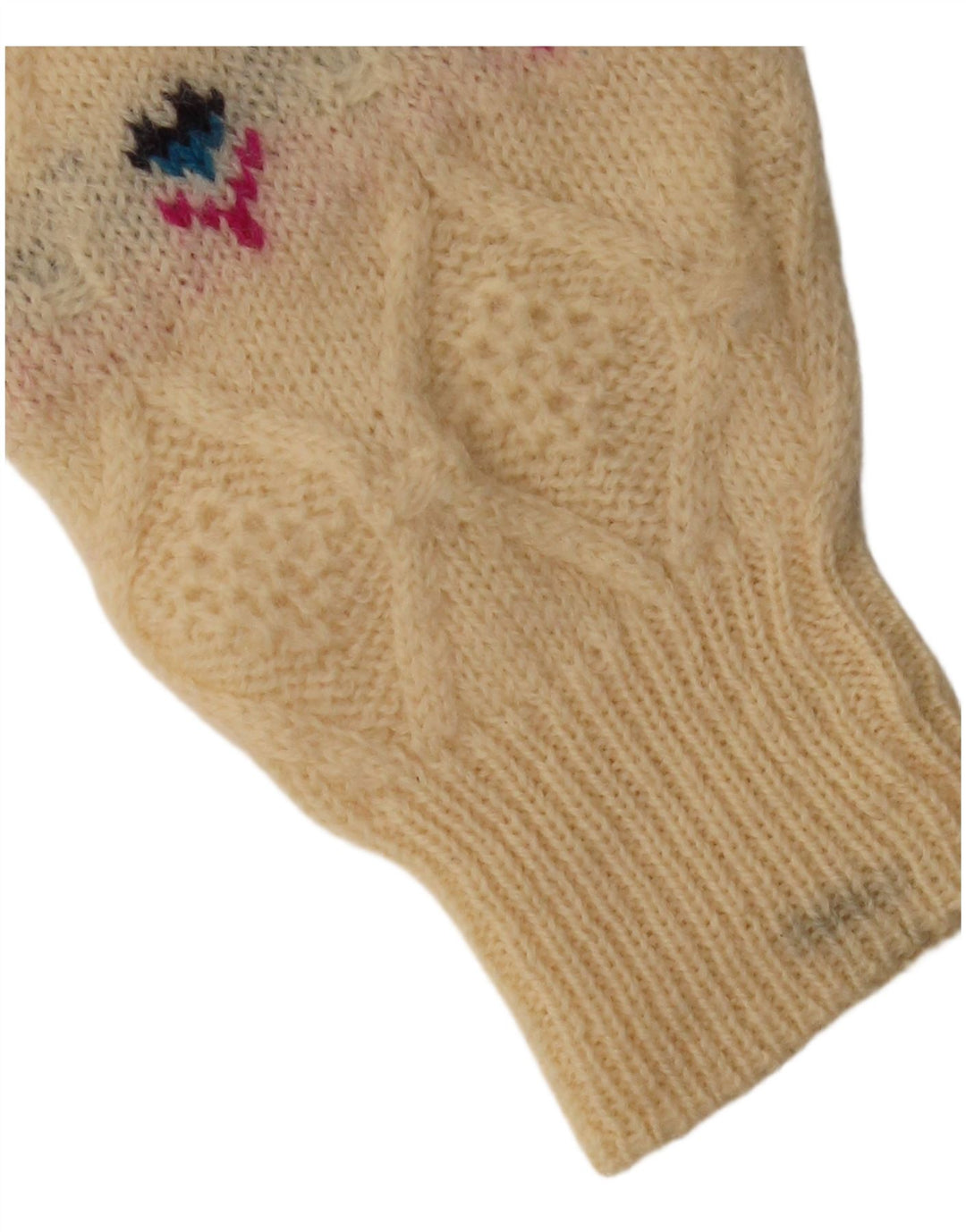 WALBUSCH Dame Turtle Neck Jumper Sweater UK 16 Large Beige Fair Isle