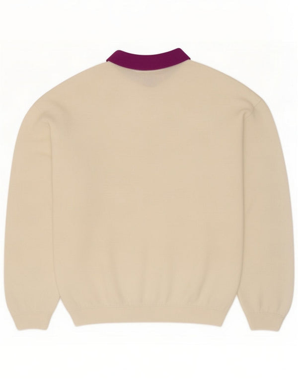 Sims Dame Polo Neck sweater UK 16 Large White Colourblock Cotton