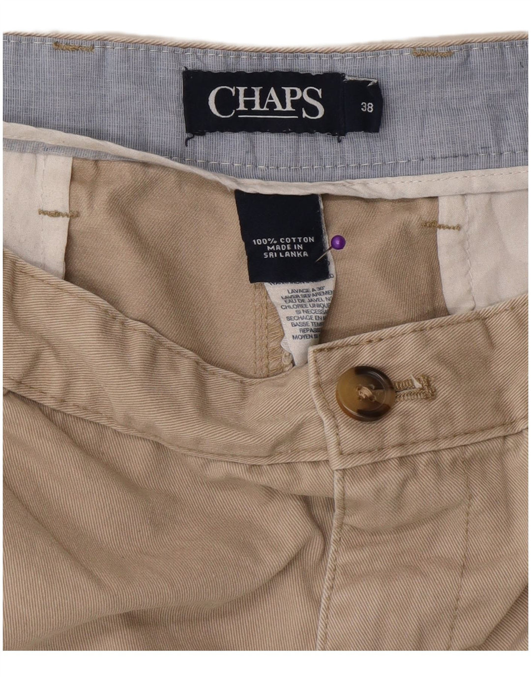 Chaps Herre Chino Shorts W38 XL Beige Bomuld
