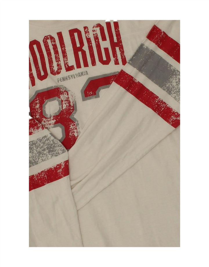 WOOLRICH Womens Graphic Top Long Sleeve UK 18 XL White Cotton Vintage Woolrich and Second-Hand Woolrich from Messina Hembry 