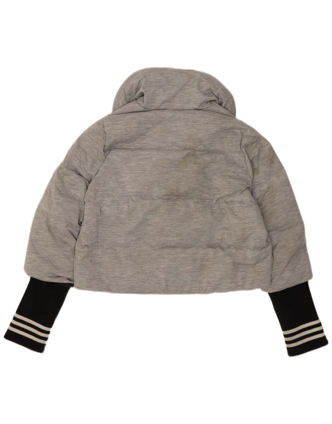 Adidas Womens Crop Polstret jakke UK 14 Medium Grey Colourblock Polyamid