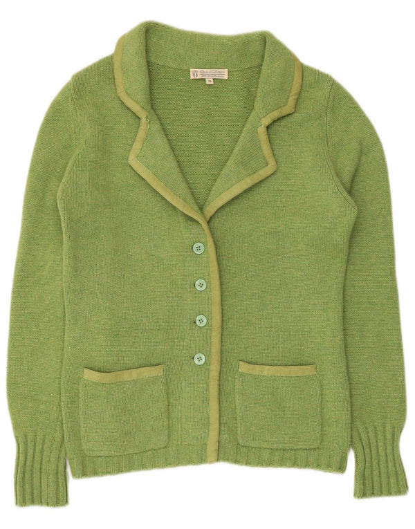 Vintage dame cardigan sweater UK 12 Medium Green Cashmere
