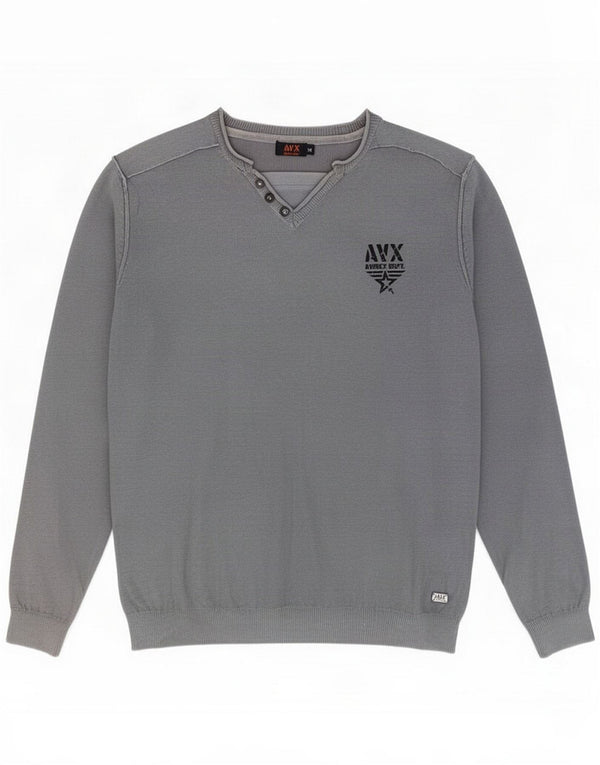 Avirex Herre V-hals sweater Medium Grey