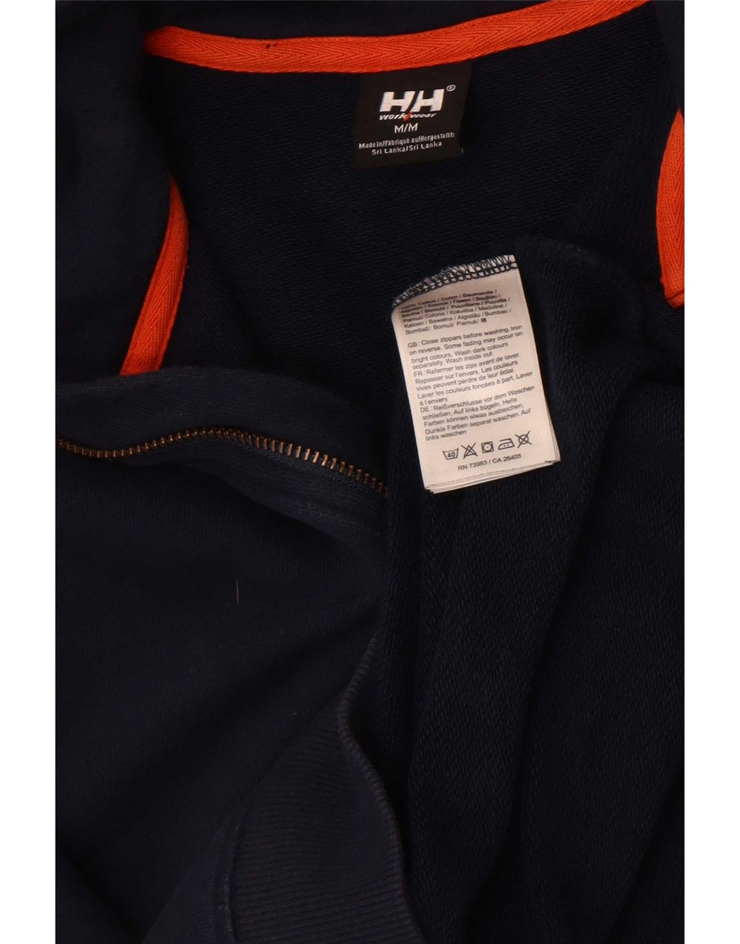 Helly Hansen Herre Zip Neck Sweatshirt Jumper Medium Navy Blue Bomuld